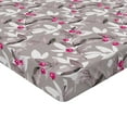 thumbnail image 4 of Ambesonne Berry Pattern Fitted Sheet, Modern Leafy Pattern, California King, Taupe Grey Hot Pink Ivory, 4 of 5