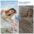thumbnail image 2 of Green Blue Pink Botanical Cooling Blanket, Lightweight Breathable Summer Throw Blanket with Double Sided Cold Effect, Spring Floral Vintage Picnic Beach Blankets Bed Sheet for Hot Sleepers 60"x80", 2 of 8