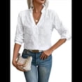 thumbnail image 2 of Blusa de Larga con Botones y Bordado de Crochet para Mujer. S, 2 of 9