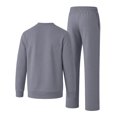 thumbnail image 5 of Voska Mens 2 Piece Outfits Lounge Jogging Suits Sweatsuit Set Sweatshirt Baggy Comfy Sweatpants with Pockets Dark Gray XL, 5 of 5