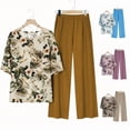 thumbnail image 2 of SCHUHLAND Women's 2-Piece Plus Size Outfit - Casual Short Sleeve Graphic Tee and Relaxed Fit Solid Pants Set, XL-5XL, 2 of 9