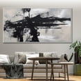thumbnail image 4 of Large original black and white abstract canvas painting, white 3D textured wall art, custom canvas wall art, modern home decor,(61*122cm)24*48 Inches,Unstretched,Frameless, 4 of 4