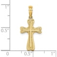 thumbnail image 3 of 14K Yellow Gold Cross With Textured Heart Edges Design Charm Made In United States k8451, 3 of 5