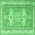 thumbnail image 1 of Ahgly Company Indoor Square Geometric Emerald Green Traditional Area Rugs, 3' Square, 1 of 4