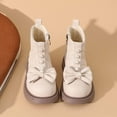 thumbnail image 7 of Miluxas Kids Girls Pearl Bowknot Side Zipper Princess Dress Boots Soft Sole Anti Slip Fashion Cute Birthday Wedding Shoes White 2(36), 7 of 7