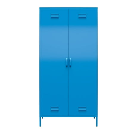 

Novogratz Cache 2 Door Tall Metal Locker Style Storage Cabinet Bright Blue