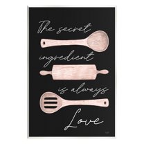 Stupell Industries Secret Ingredient Love Romantic Baking Utensil Quote Graphic Art Unframed Art Print Wall Art, Design by Lux   Me Designs