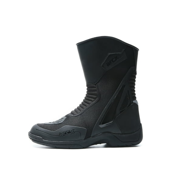 Botas de moto transpirables para todas las estaciones - Zapatillas de ciclismo de moto unisex,Negro,43