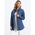 thumbnail image 2 of DARING DIVA Women's Western Jean Shirts Button Down Chambray Jackets XS Blue, 2 of 6