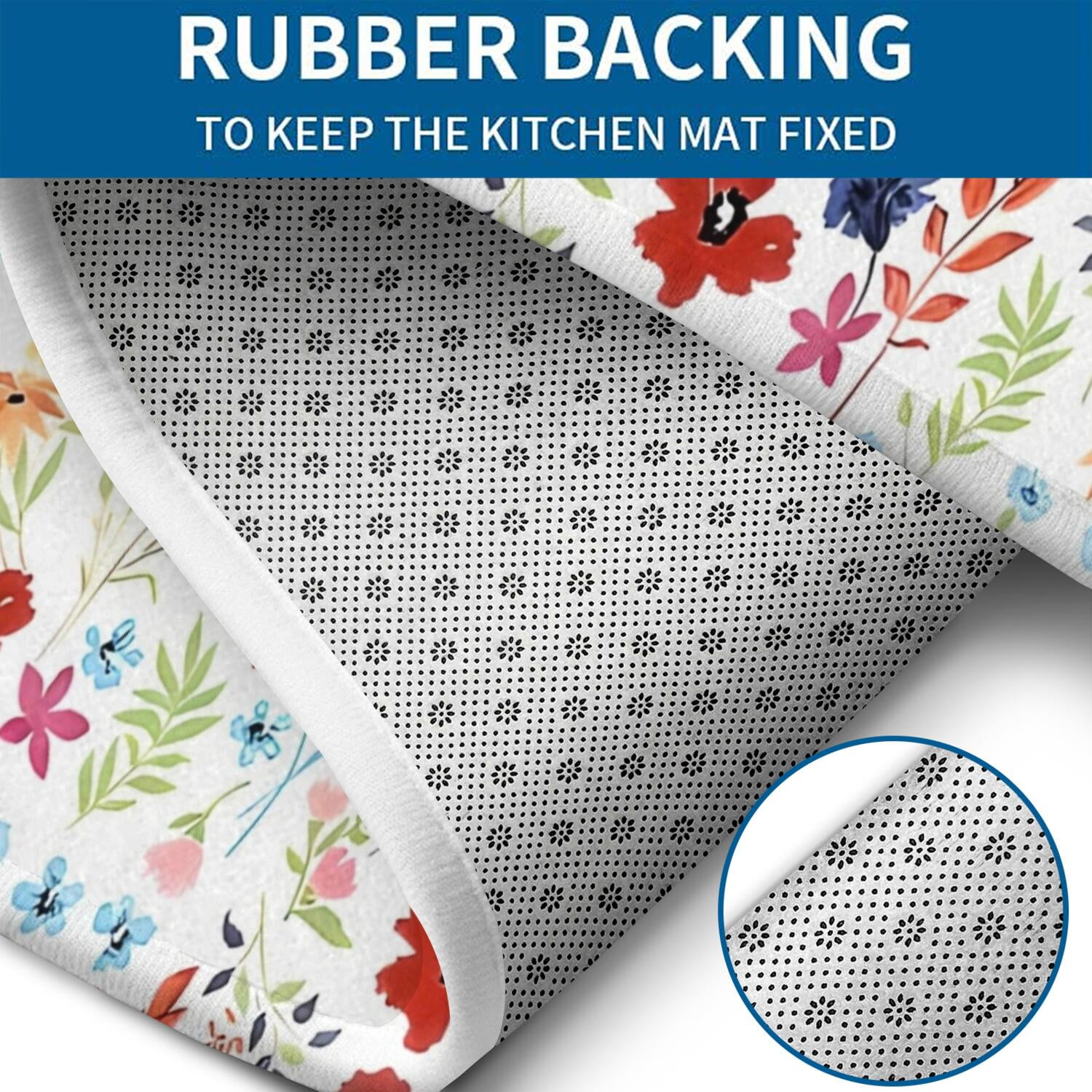 Pioneer Flower Floral Print Pattern Bathroom Rugs Sets 3 Piece,Toilet Cover Set,Absorbent Non Slip Bathroom Mats Sets with U-Shaped Contour Rug Toilet Rug Set