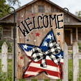 thumbnail image 6 of Boovnll 4th of July Garden Flag, 12x18" Red Blue Linen Garden Flags Double Sided Memorial Day Garden Flag for Outdoor Yard Independence Day Watercolor Decor, 4th of July Decorations, 6 of 6