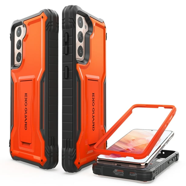 Exoguard Samsung Galaxy S21 5g Case Rubber Shockproof Full Body Cover Case For Samsung S21 5g Phone 6 2 Inch Built In Kickstand Orange Walmart Com Walmart Com