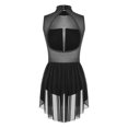 thumbnail image 4 of Aiihoo Costume de Danse Lyrique pour Femmes avec Strass Scintillants, Robe Justaucorps de Ballet en Maille Transparente Patchwork, Noir G, 4 of 7