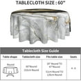 thumbnail image 5 of Black Gold Marble Round Tablecloth 60 Inch Ruitic White Grey Table Cloth Waterproof Fabric Farmhouse Abstract Tablecloths Decorative for Holiday Party Picnic, 5 of 6
