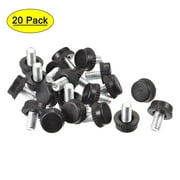 Uxcell M6 x 10 x 15mm Leveling Feet Adjustable Support Cover for Table Leg 20pcs