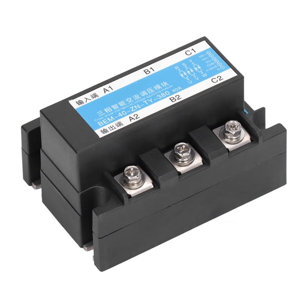 Módulo regulador de voltaje de CA de relé de estado sólido trifásico Entrada de 380 V Salida de 380 V 40 A Módulo regulador de voltaje de CA inteligente completamente aislado Equipo de control de dist