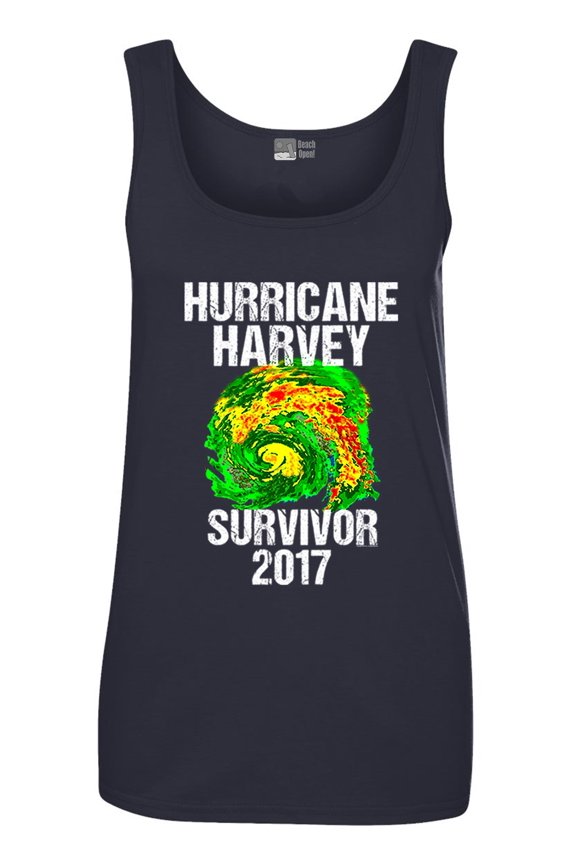 Ladies Hurricane Harvey Storm Survivor Houston Texas 2017 Sleeveless Tank Tops