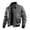 Gray #091, variant on Men's Color Block Faux Suede Flight Jacket Lapel Collar Zip Up Cargo Bomber Coat With Zipper Sleeve Vintage, M