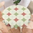 thumbnail image 5 of Red Green Stars Tablecloth, Mid Century Abstract Geometric 1950s Christmas Stars Diamonds Table Cloth Cover for Dining Room Kitchen Decoration Round(60x60in), 5 of 6