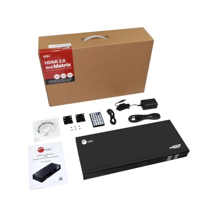 UPC: 0662774041445 | SIIG HDMI 2.0 4×4 Matrix with Amazon Echo Control Enabled