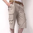 thumbnail image 5 of Pxiakgy cargo pants for men Men's Fashion Loose Large Cotton Shorts Men's Multi Pocket Casual Street Capris cargo pants men mens cargo shorts Beige + 38, 5 of 8