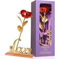 thumbnail image 1 of Regalo para mujer JM chapado en oro rosa de 24 quilates rosa eterna 1 pieza rojo, 1 of 5