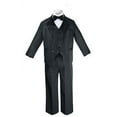 thumbnail image 3 of 6pc Teen Kids Boys Black Formal Wedding Party Suits Tuxedo Extra Bow Tie 4T-20, 3 of 6