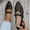 Black, variant on Plus Size Pointed Toe Bowknot Rhinestone Comfortable Women's Casual & Dress Shoes Daily Wear Spring Summer Wide Width Office Work Pink 7.5