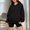 Black, variant on Pullovers for Women Hoodies Women Long Sleeve Solid Color Pleated Front Pocket Casual Sweatshirt Oversized Fall Winter Comfortable Party Workout Fashion Top (White)