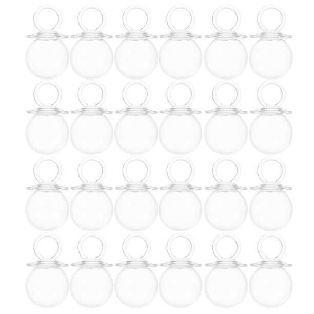 24 cajas de chupetes para chupetes: recipientes transparentes para regalos de baby shower, cajas rellenables para celebraciones de cumpleaños de bebés.