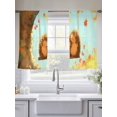 thumbnail image 4 of Fall Hedgehog Sheer Curtains 54 Inch Length 2 Panels Set, Orange Botanical Tree Thanksgiving Voile Window Treatment Rod Pocket Short Kitchen Curtains Drapes for Bedroom 52"x54"x2, 4 of 7