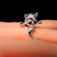 thumbnail image 4 of Fluffy Grumpy Cat Wrap Ring for Women Silver Plated Ginger Lyne Collection, 4 of 5