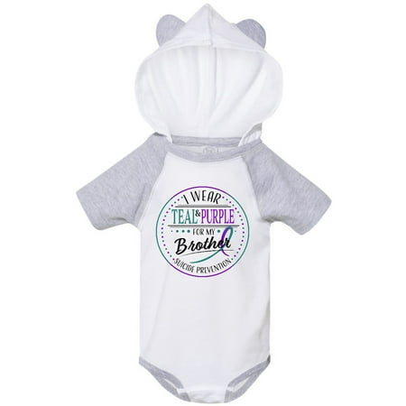 

Inktastic Suicide Prevention- I Wear Teal and Purple for My Brother Gift Baby Boy or Baby Girl Bodysuit