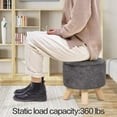 thumbnail image 5 of Homebeez Round Fabric Padded Ottoman Foot Rest Stool Wood Sofa Change Shoes Stool,Gray, 5 of 6