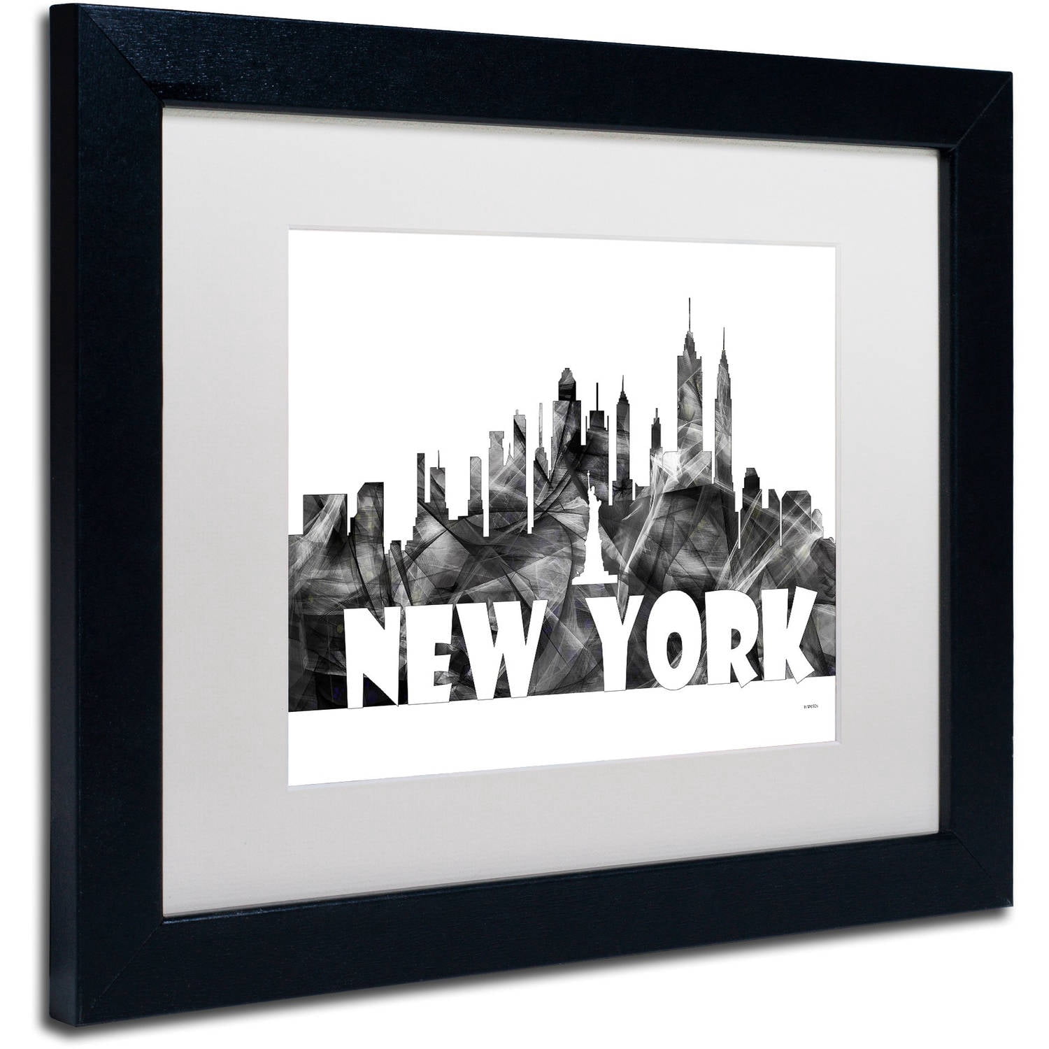 Trademark Fine Art 'New York New York Skyline BG-2' Canvas Art by Marlene Watson, White Matte, Black Frame