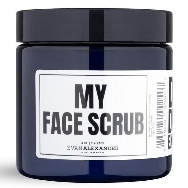 Evan Alexander Grooming MY Face Scrub - Exfoliante facial para hombres - Ayuda contra la irritación de la piel Exfoliante natural con arcilla de bentonita pómez y arcilla de caolín - 4 oz