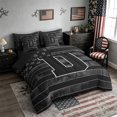 thumbnail image 2 of Meiyoeat Grunge US Flag Letter D Bedding Comforter Set 7-Piece for Men Juniors, Cool Graphic King Bedding Sets, Black Gray White,Black Reversible, 2 of 6