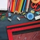 thumbnail image 5 of Juego de 2 estuches para lápices | Estuches con cremallera de 3 anillas | Estuche de tela de gran capacidad con doble compartimento | Organizador de papelería resistente al agua para la escuela, la, 5 of 6