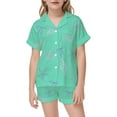 thumbnail image 1 of Satin Pajama Set For Girls Featuring Elegant Ocean Bow Print Design Ideal For Daily Relaxation And Cozy Bedtime Wear, 1 of 3