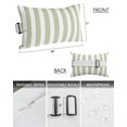 thumbnail image 3 of Pack of 4 Outdoor Lumbar Pillow Covers 11x16 Inch, Sage Green Striped Waterproof Throw Pillow Covers Set, Modern Farmhouse Sage Green White Stripes Decorative Cushion Cases for Patio Porch Car, 3 of 7