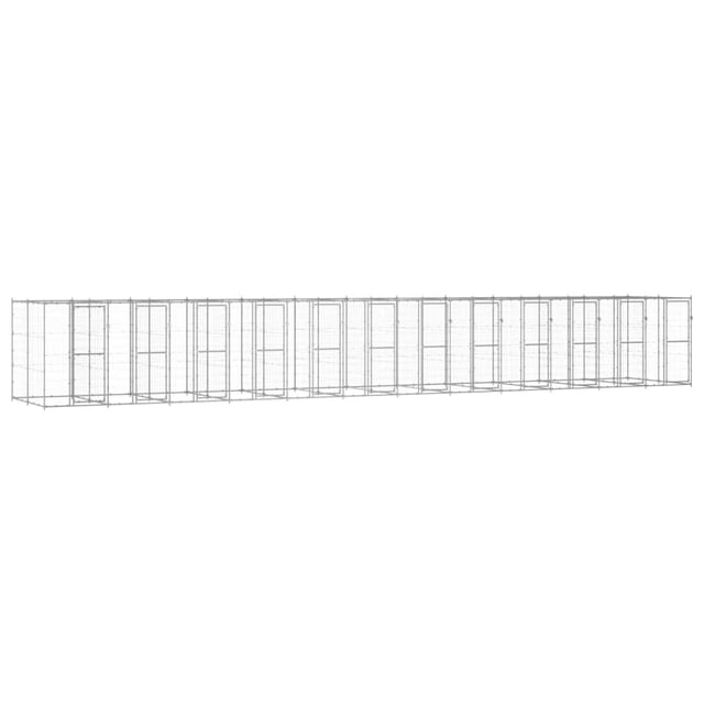 vidaXL Chenil Extérieur en Acier Galvanisé 29,04 M2