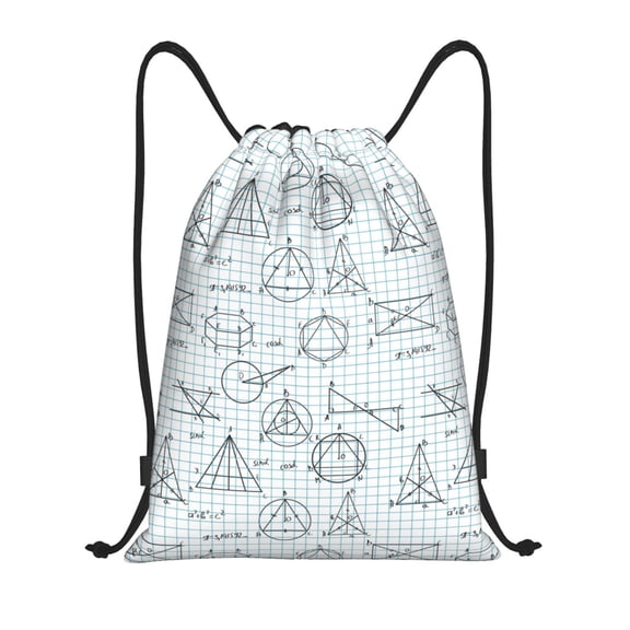 Drawstring Backpack - Math equation Print Splash Proof Small Drawstring Gym Bag for Women Men, Cinch Sports String Bag Backpack for Travel Swimming Beach