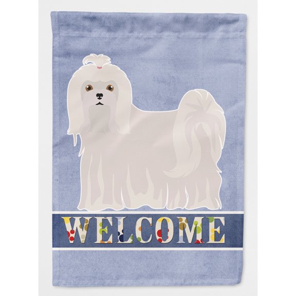 Carolines Treasures CK3663CHF Maltese Welcome Flag Canvas House Size  Large multicolor