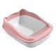 thumbnail image 5 of Caja de arena para gatos con tapa abierta, accesorios para jaula de arena, caja de arena para inodoro, recipiente profundo, inodoro para ir al baño, , Rosa 36.9X29.3X16CM, 5 of 10