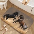 thumbnail image 3 of 1pc Two Horses in Combat Absorbent Non-Slip Bathroom Thickened Flannel Rug Decor,Soft,Quick Drying,Suitable For Indoor/outdoor Use,Bathrooms,Bedrooms,Kitchens,Terrace,Laundry Rooms,16"x24", 3 of 9