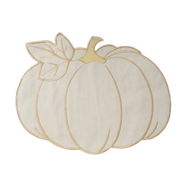 Halloween Fabric Embroidered Pumpkin Table Mat No Scalding Insulated Household Placemat
