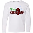 thumbnail image 3 of Inktastic Merry Christmas Buffalo Plaid Cross with Snowflakes Long Sleeve Youth T-Shirt, 3 of 5