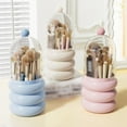thumbnail image 7 of Dustproof Rotating Makeup Brush Organizer with Lid|Clear Acrylic Makeup Storage for Vanity, Bathroom Countertop, Space-Saving & Stylish Beauty Organizer for Brushes & Tools, 7 of 7