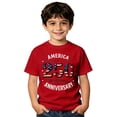 thumbnail image 3 of America 250 Tshirt Boys Independence Day Printed Casual Crewneck Short Sleeve Tee Girls 4Th of July Shirt Red 7-8 Years, 3 of 5
