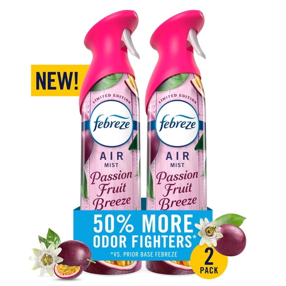 Febreze Air Mist Air Freshener Spray, Passion Fruit Breeze, 8.1oz, 2 Count